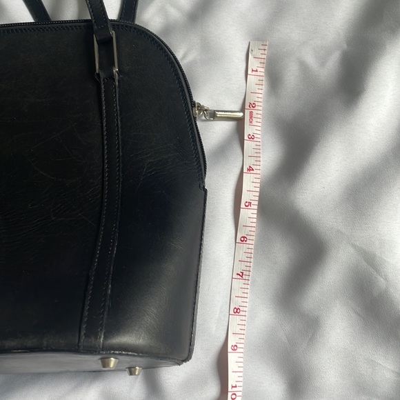 Saks Fifth Avenue Genuine Leather Black Structured Shoulder Bag - Picture 10 of 10